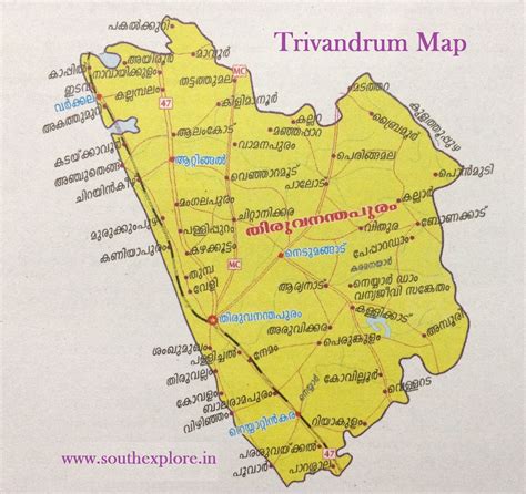 THIRUVANANDHAPURAM TOURIST MAP | TOURIST PLACES IN TRIVANDRUM | TRIVANDRUM CITY MAP ~ SOUTH ...