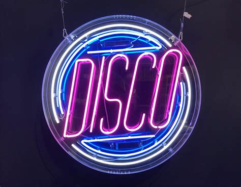 Disco neon – diameter 1m - Kemp London - Bespoke neon signs, prop hire ...