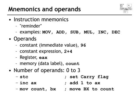 Mnemonics In Assembly Language Examples - Image to u