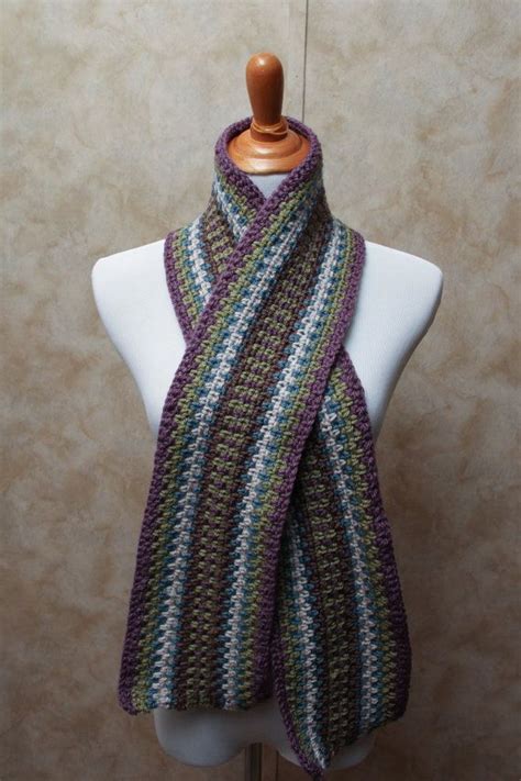 Crochet Mosaic scarf winter scarf PDDesigns by PDDesignsHandmade | Scarf, Blue and purple ...