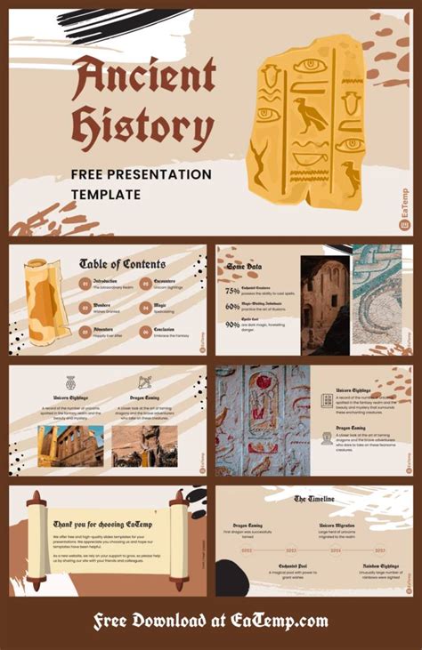 Ancient History PPT Presentation Template - EaTemp