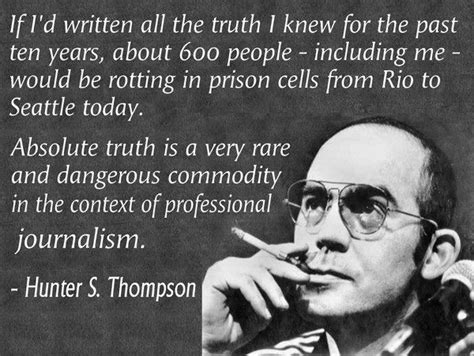 Dr. Hunter s. Thompson | Hunter s thompson quotes, Truth, Fear and loathing