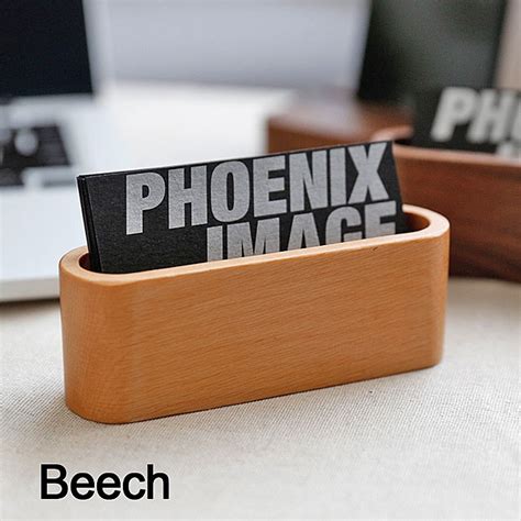 Wooden Business Card Holder Stand