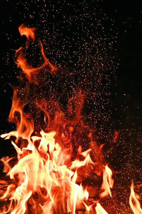 Free Images : fire, burning, campfire, orange, red, hot, smoke, light, glow, ignition, wood ...