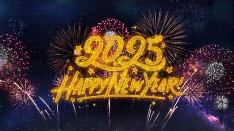 Happy New Year 2025 Text Typography Stock Footage Video (100% Royalty ...