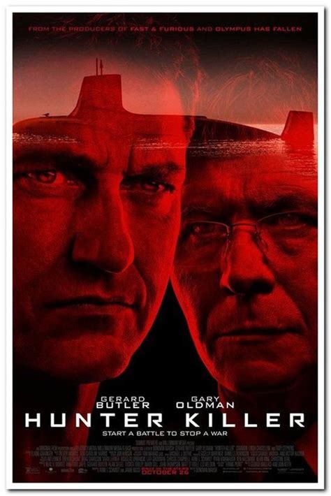 HUNTER KILLER 2018 Original 27x40 Regular Movie Poster Gary Oldman, Gerard Butler, Common, Billy ...