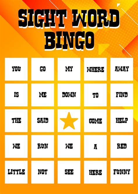 Sight Word Bingo Free Printable Our Bingo Card Generator Randomizes Your Words Or Numbers To ...