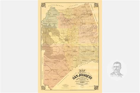 Vintage San Joaquin County Map 1894 Old Map of San Joaquin | Etsy