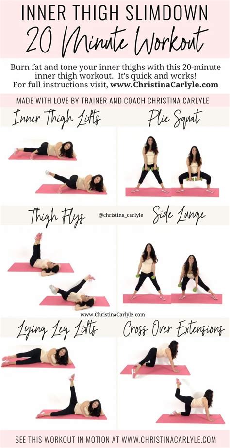 20 Minute Inner Thigh Slim Down Workout for Tight, Toned Thighs | How ...