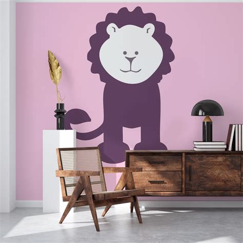 Pastel Pink Lion Print wallpaper - Free shipping | Happywall