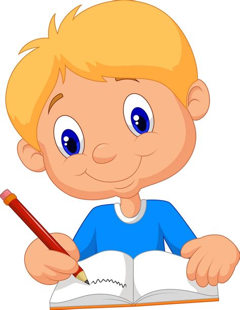 boy doing his homework - Clipart World