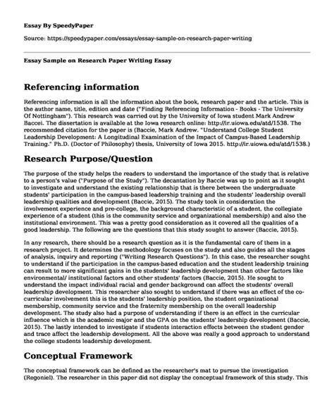 📌 Essay Sample on Research Paper Writing | SpeedyPaper.com