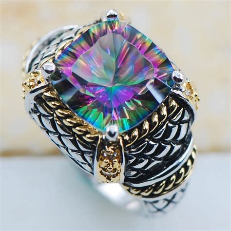 Rose Rainbow Crystal Zircon 925 Sterling Silver Top Quality Fancy ...