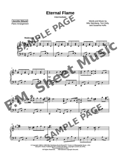 Eternal Flame (Intermediate Piano) By The Bangles - F.M. Sheet Music - Pop Arrangements by ...