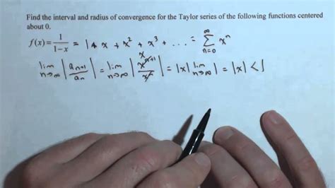 Finding the radius and interval of convergence of a taylor series Ch8R 5a - YouTube