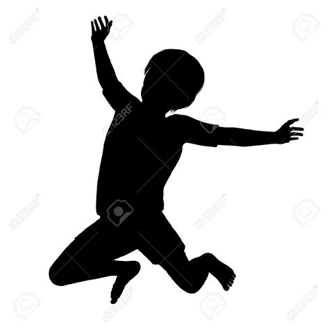 Kid Jumping Silhouette at GetDrawings | Free download