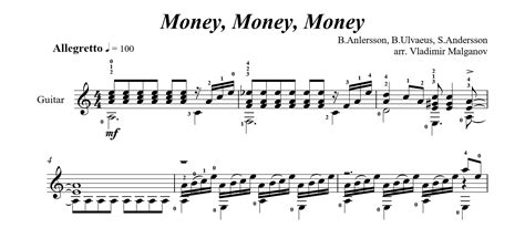 Money, Money, Money for guitar. Guitar sheet music and tabs.