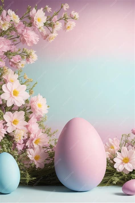 Premium AI Image | Pastel Color Easter Egg Indoor Background