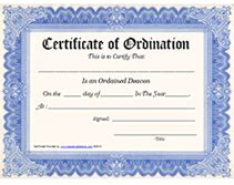 Free Downloadable Printable Deacon Ordination Certificates