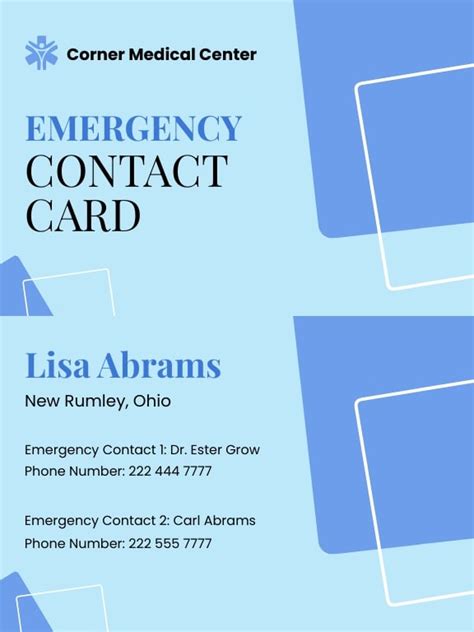 School Emergency Contact Card Template Download In Wo - vrogue.co
