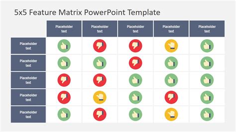 5x5 Feature Matrix PowerPoint Template - SlideModel