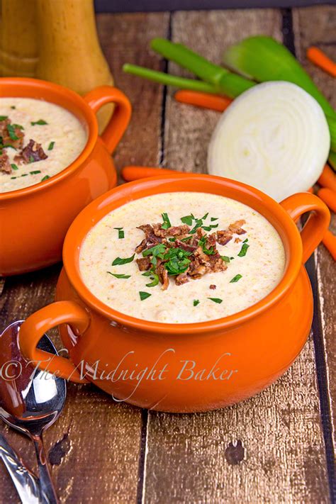 Cream of Celery Soup with Bacon - The Midnight Baker