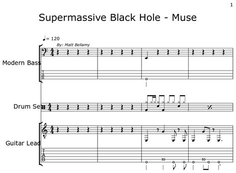 Supermassive Black Hole - Muse - Sheet music for Modern Bass, Drum Set, Guitar Lead