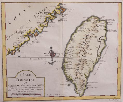 TAIWAN FORMOSA BELLIN'S CLASSIC MAP || Michael Jennings Antique Maps and Prints