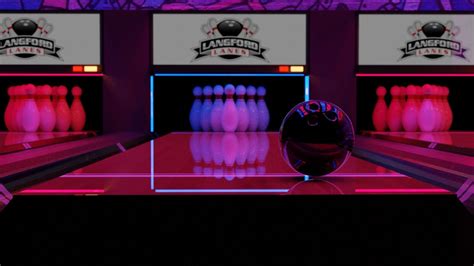 Bowling alley with neon lights 3D model animated | CGTrader