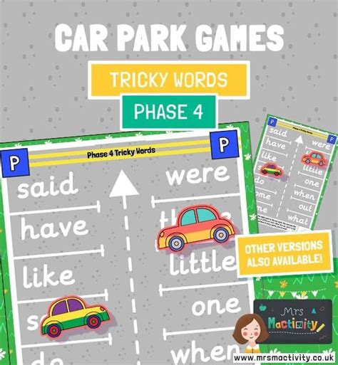 Phase 4 Tricky Words Car Park Game | Primary Teaching Resources | Tricky words, Phase 4 phonics ...