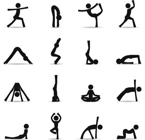 Royalty Free Yoga Poses Stick Figures Clip Art, Vector Images ...