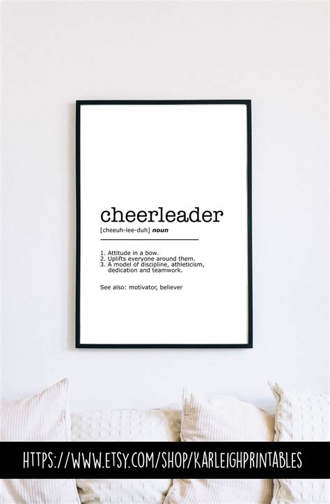 Cheerleader Definition Print Cheerleading Gift Wall Art - Etsy