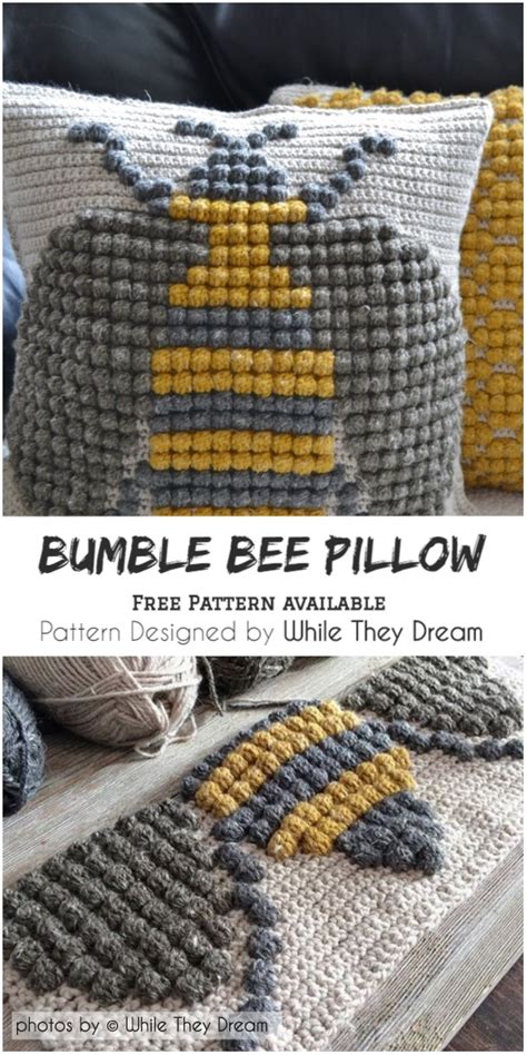 Crochet Bumble Bee Pillow Pattern - Simple Crochet Ideas