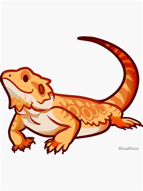 "Cute Bearded Dragon, Bearded Lizard" Sticker for Sale by Bluwiikoon ...