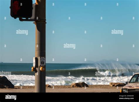 Big Waves Breaks in Northern California near San Francisco Stock Photo ...