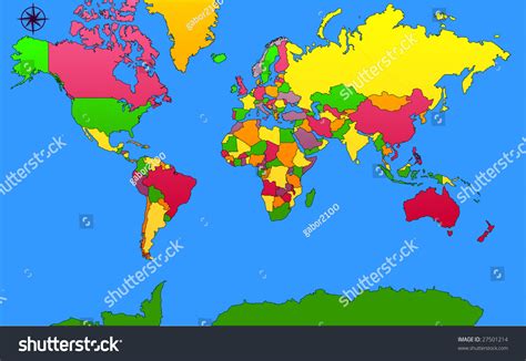22+ Coloured World Map With Countries : Free Coloring Pages
