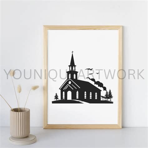 Church SVG Bundle PNG Church Clipart Hand Drawn Church - Etsy