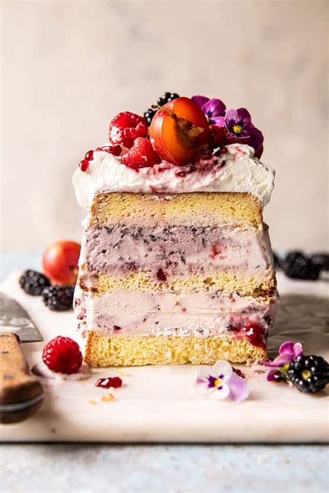 Swirled Berry Ice Cream Butter Cake. - Yummy Recipe