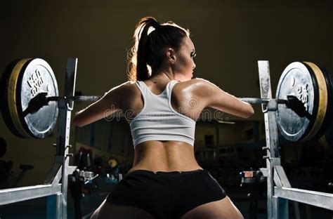 Sporty woman in gym stock photo. Image of active, crossbar - 23541368