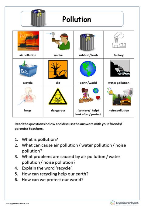 Pollution English Worksheet – English Treasure Trove