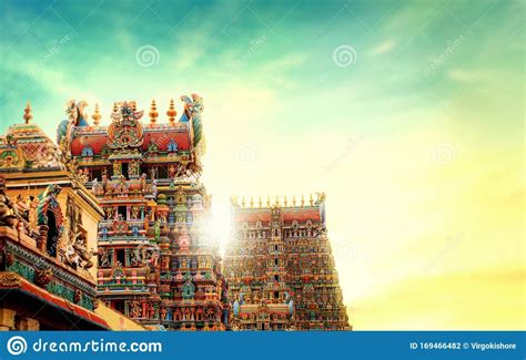 Hindu Temple Tower in Tamil Nadu, South India