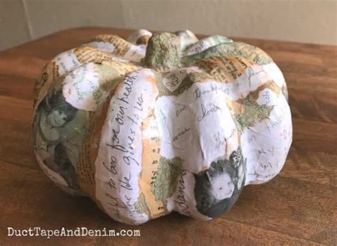 How to Decoupage Easy Paper Mache Pumpkins for Thanksgiving