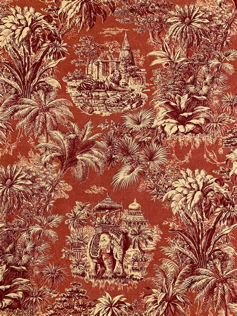 Fab French Toile Fabric featuring Colonial India Design by MFTA/ Cotton ...