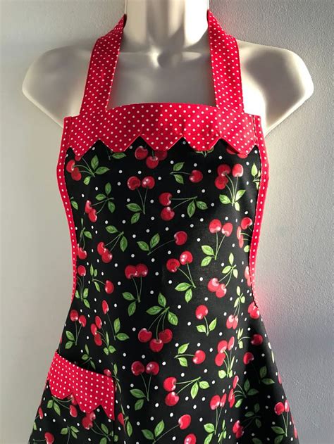 Handmade Cherry Retro Style Apron / Aprons for Woman / Womens | Etsy | Womens aprons, Apron ...