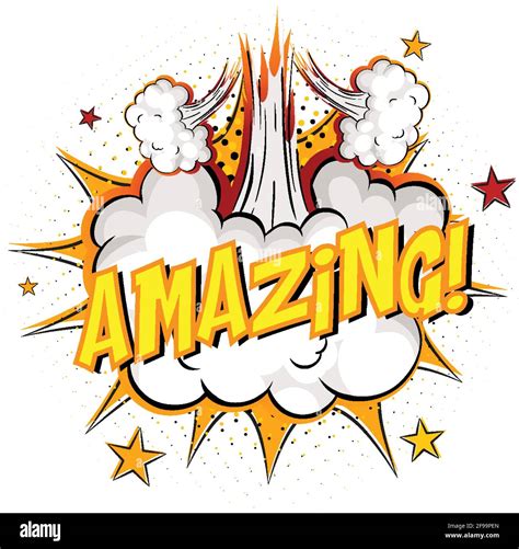 Word Amazing on comic cloud explosion background illustration Stock ...