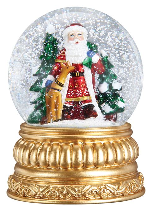 Nordic Santa Snow Globe with Antique Gold Finish Base | eBay