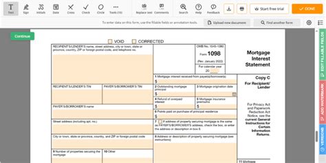 IRS Form 1098 (2023) ↳ Printable 1098 Mortgage Interest Statement, Instructions & Free Blank PDF