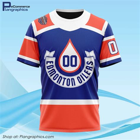 NHL Edmonton Oilers Blue 2023 Heritage Classic All Over Print T-Shirt ...