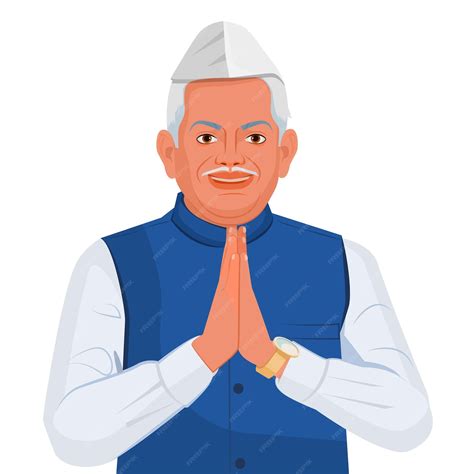 Premium Vector | Indian senior Politician Indian politician showing ...