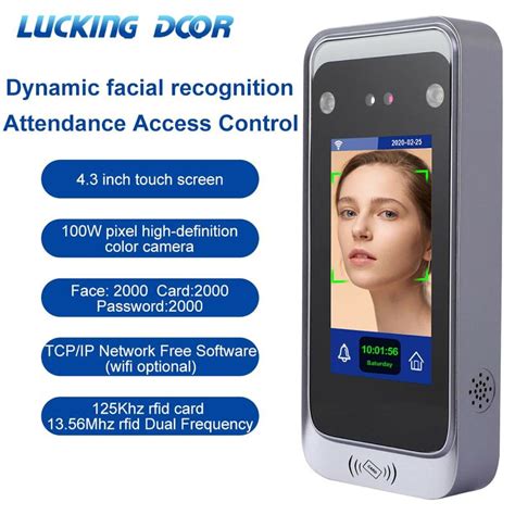 TCP/IP Dynamic Face Recognition RFID Access Control Terminal 4.3inch Screen Time Attendance ...